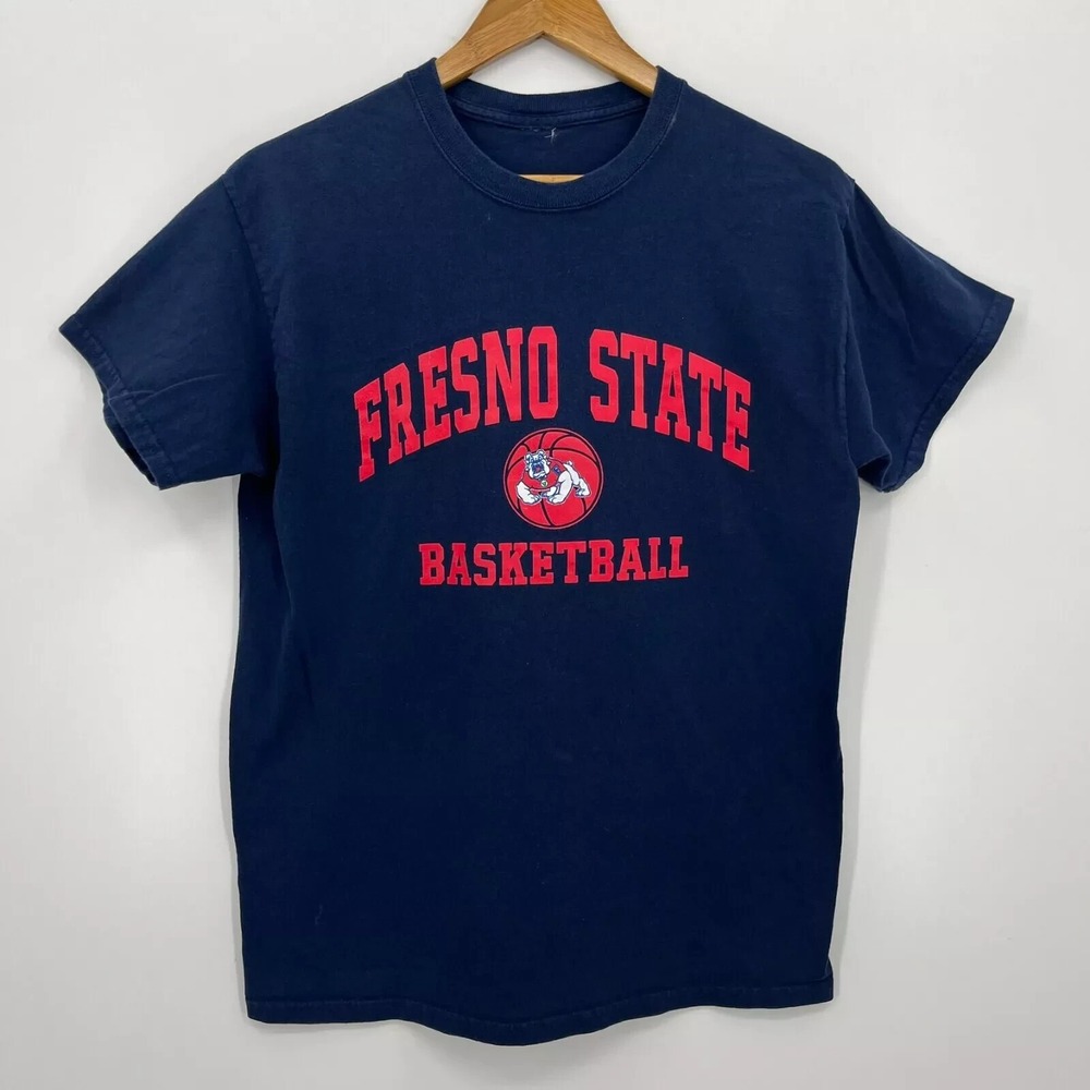 Fresno State Bulldogs Basketball T-Shirt Mens Small Navy Blue Short Sleeve